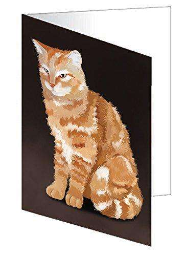 Orange Tabby Cat Handmade Artwork Assorted Pets Greeting Cards and Note Cards with Envelopes for All Occasions and Holiday Seasons