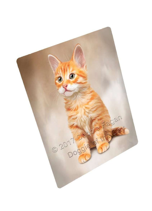 Orange Tabby Cat Tempered Cutting Board CB034