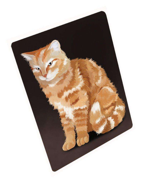 Orange Tabby Cat Tempered Cutting Board
