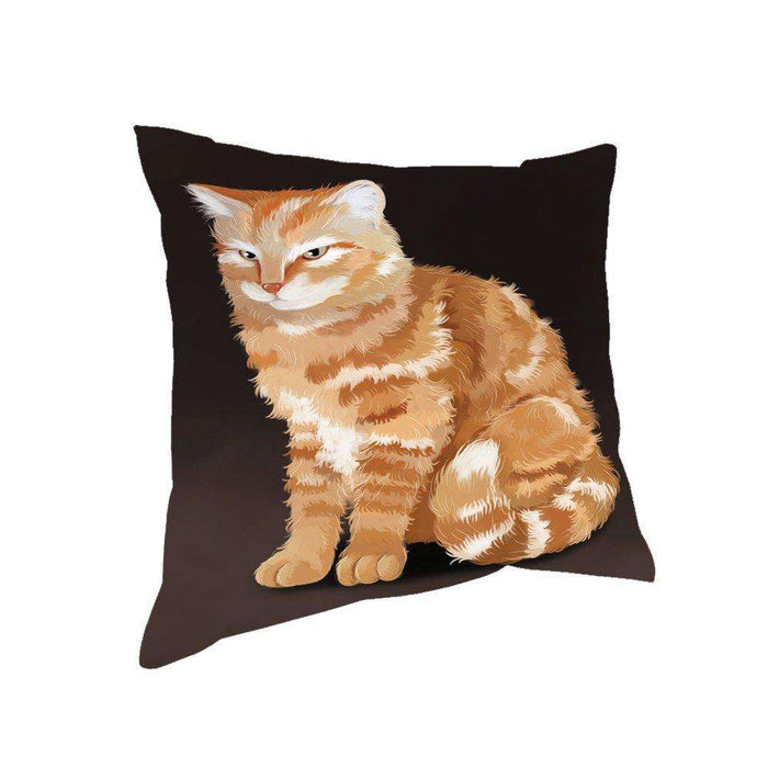 Orange Tabby Cat Throw Pillow