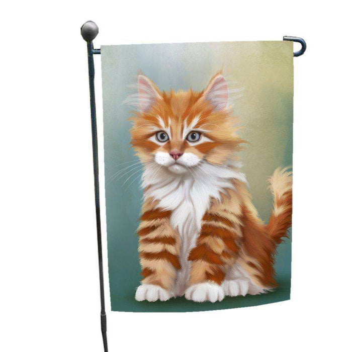 Orange White Kitten Cat Garden Flag