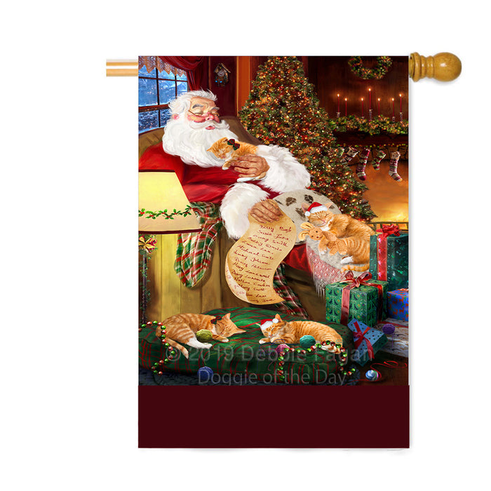 Personalized Persian Cats and Kittens Sleeping with Santa Custom House Flag FLG-DOTD-A62708