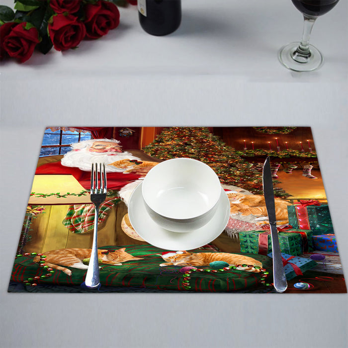 Santa Sleeping with Orange Tabby Cats Placemat