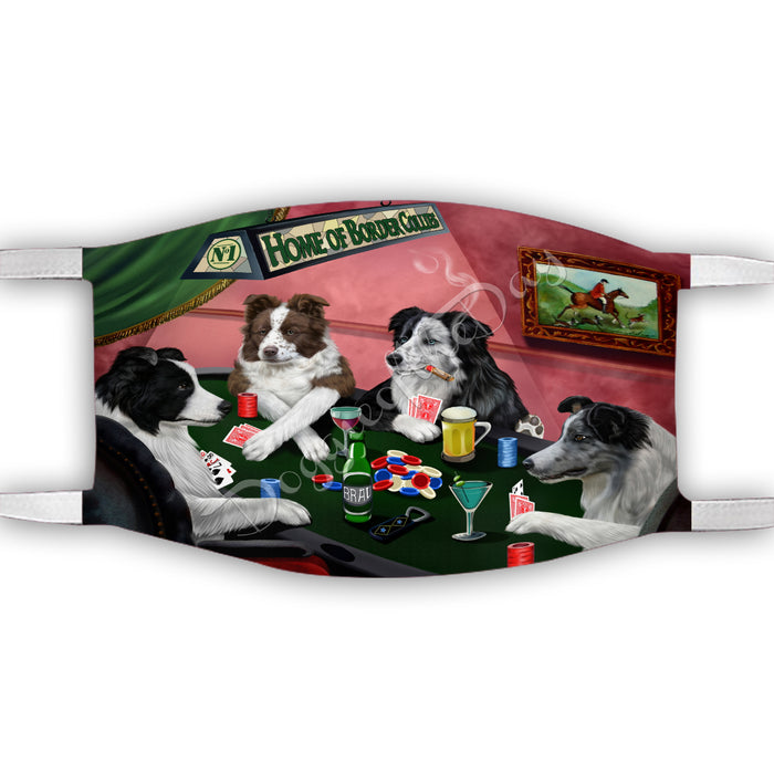 Home of Border Collie Dogs Playing Poker Face Mask FM49772