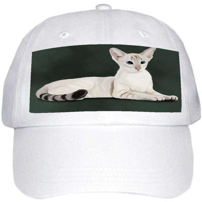 Oriental Blue Point Siamese Cat Ball Hat Cap Off White
