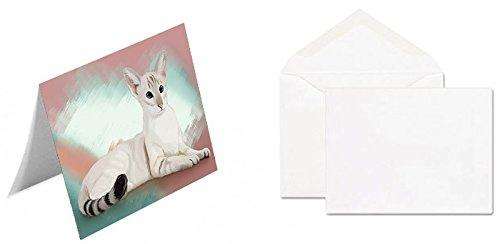 Oriental Blue-Point Siamese Cat Handmade Artwork Assorted Pets Greeting Cards and Note Cards with Envelopes for All Occasions and Holiday Seasons GCD48021