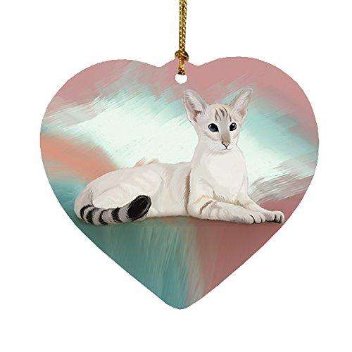 Oriental Blue-Point Siamese Cat Heart Christmas Ornament HPOR48008