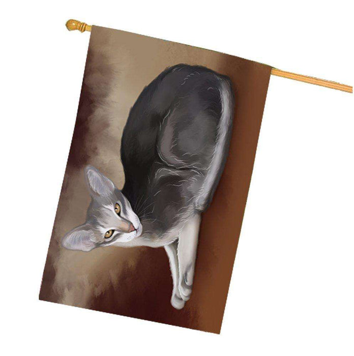 Oriental Blue Point Siamese Cat House Flag