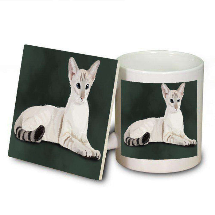 Oriental Blue Point Siamese Cat Mug and Coaster Set