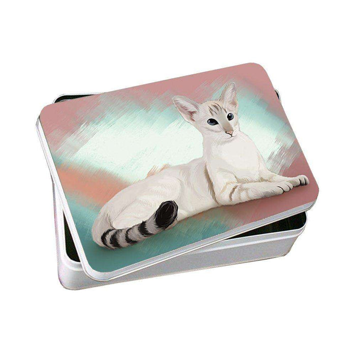 Oriental Blue-Point Siamese Cat Photo Storage Tin PITN48008