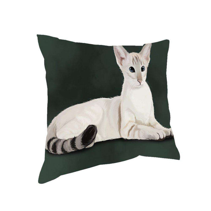 Oriental Blue Point Siamese Cat Throw Pillow