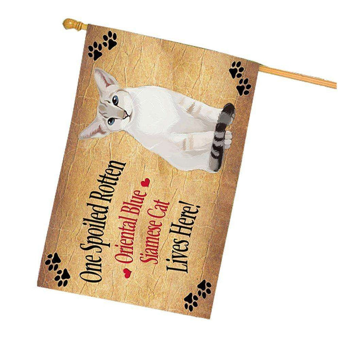 Oriental Blue Point Siamese Spoiled Rotten Cat House Flag