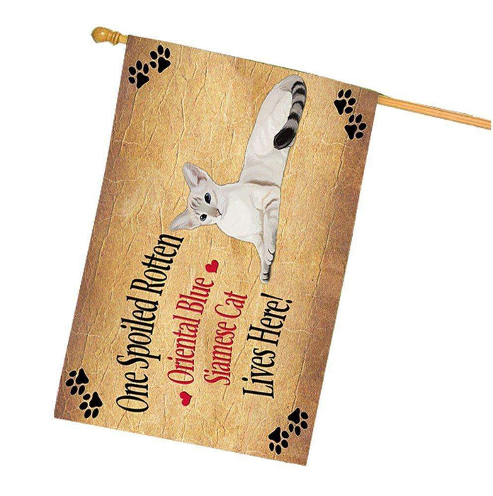 Oriental Blue Point Siamese Spoiled Rotten Cat House Flag