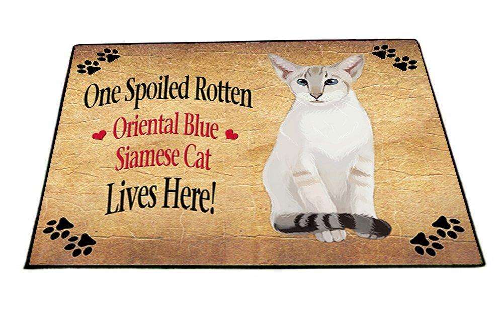 Oriental Blue Point Siamese Spoiled Rotten Cat Indoor/Outdoor Floormat