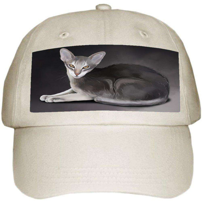 Oriental Siamese Cat Ball Hat Cap Off White