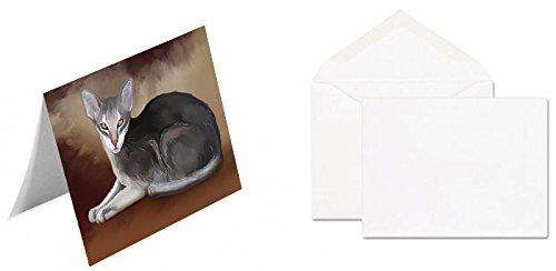 Oriental Siamese Cat Handmade Artwork Assorted Pets Greeting Cards and Note Cards with Envelopes for All Occasions and Holiday Seasons GCD48027