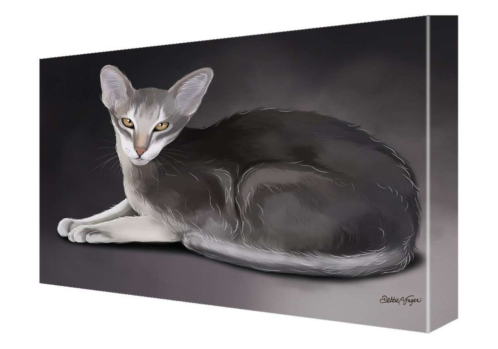 Oriental Siamese Cat Painting Printed on Canvas Wall Art Signed