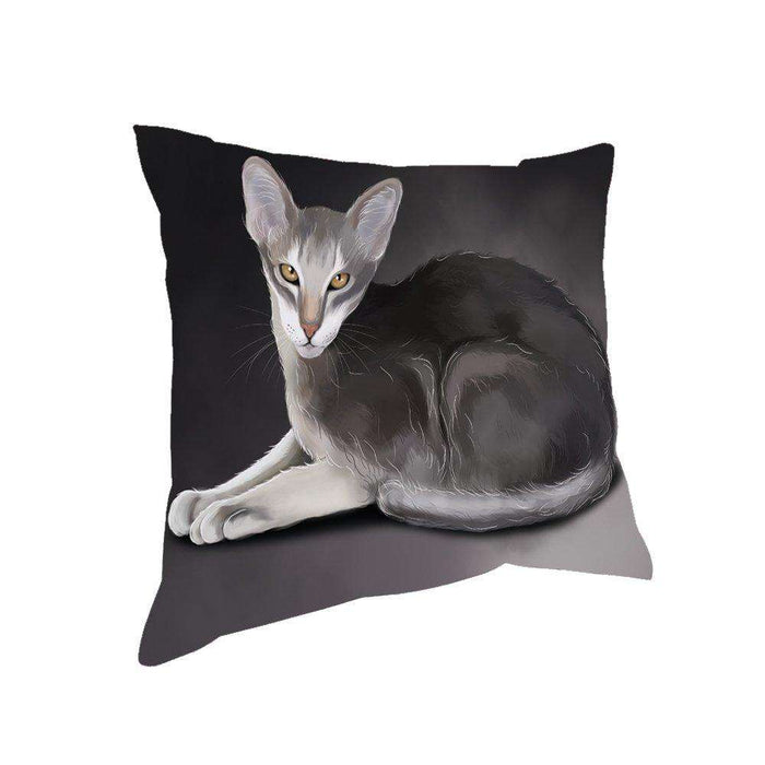 Oriental Siamese Cat Throw Pillow