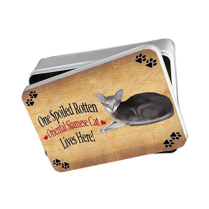 Oriental Siamese Spoiled Rotten Cat Photo Storage Tin