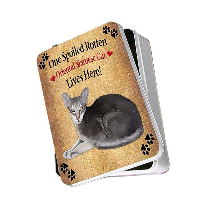 Oriental Siamese Spoiled Rotten Cat Photo Storage Tin