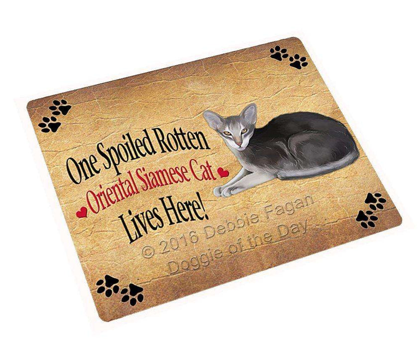 Oriental Siamese Spoiled Rotten Cat Tempered Cutting Board