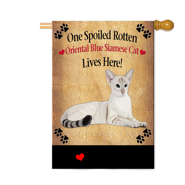 Personalized Spoiled Rotten Oriental Blue-Point Siamese Cat Custom House Flag FLG-DOTD-A63268