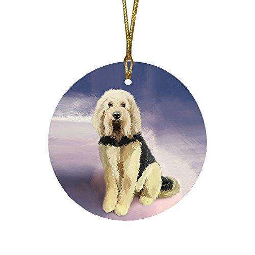 Otterhound Dog Round Christmas Ornament RFPOR48001