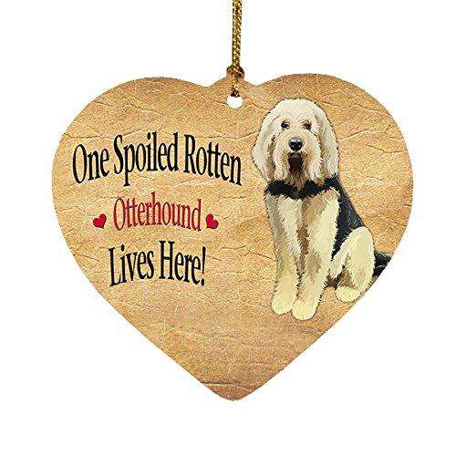 Otterhound Spoiled Rotten Dog Heart Christmas Ornament