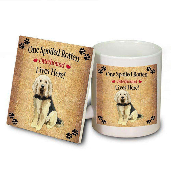 Otterhound Spoiled Rotten Dog Mug and Coaster Set