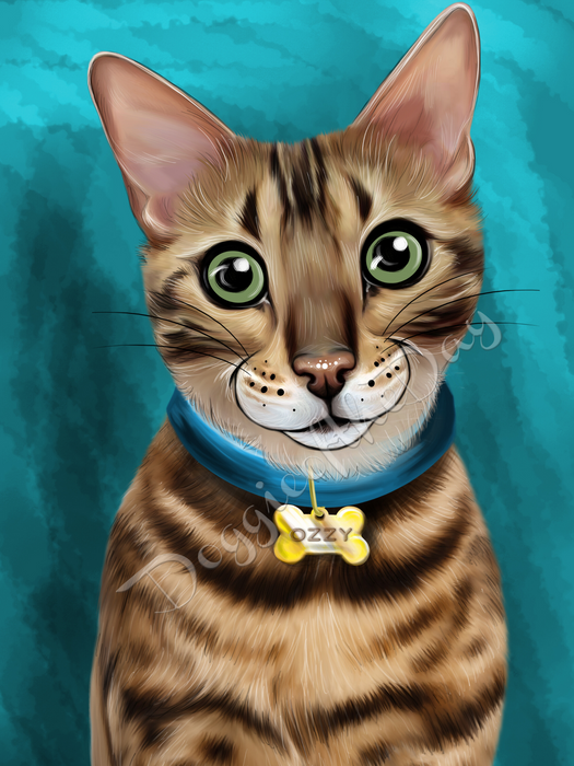 Digital Painting PERSONALIZED Caricature PET PORTRAIT! Custom Pet Dog or Cat Art