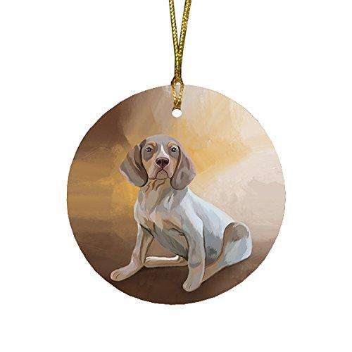 Pachon Navarro Dog Round Christmas Ornament RFPOR48002