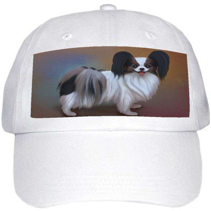 Papillion Dog Ball Hat Cap Off White