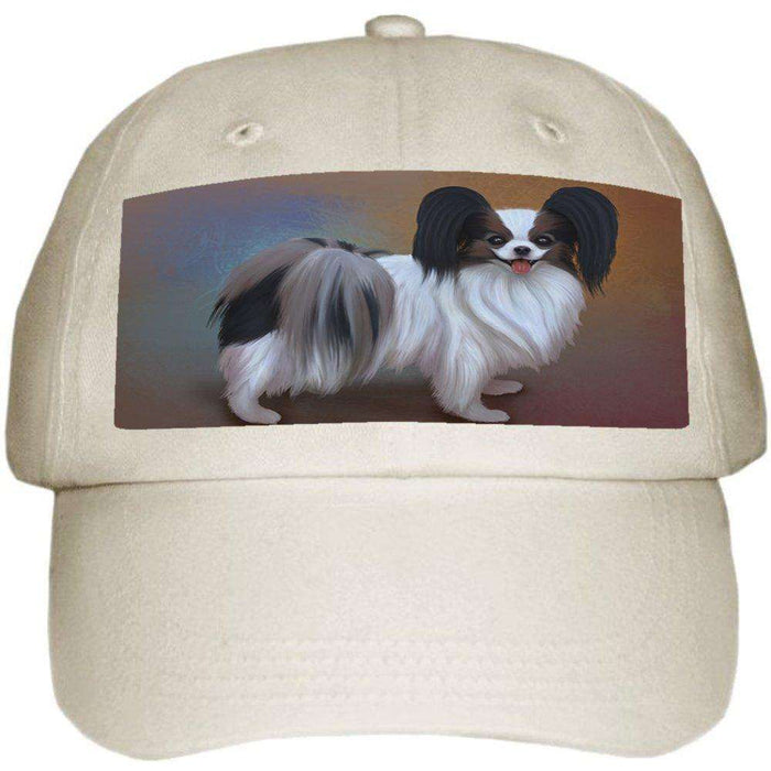 Papillion Dog Ball Hat Cap Off White