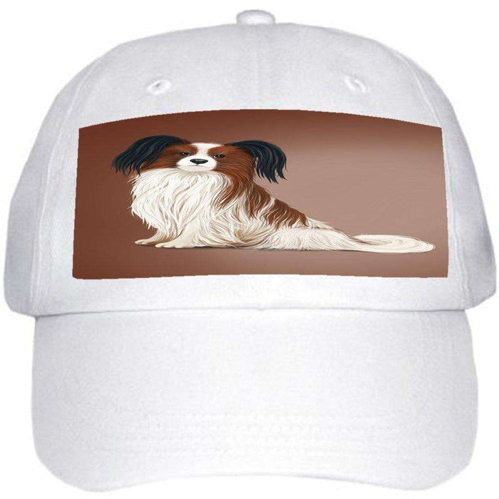 Papillion Dog Ball Hat Cap Off White