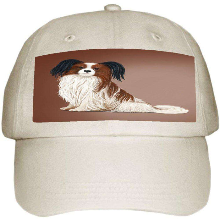 Papillion Dog Ball Hat Cap Off White