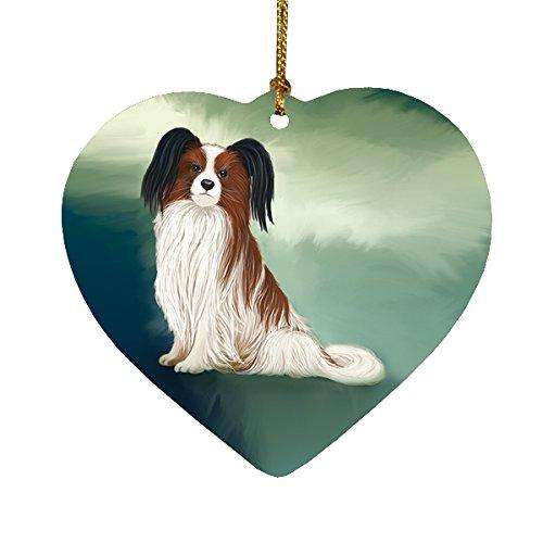 Papillion Dog Heart Christmas Ornament HPOR48012