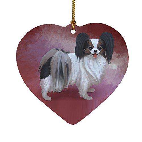 Papillion Dog Heart Christmas Ornament HPOR48013