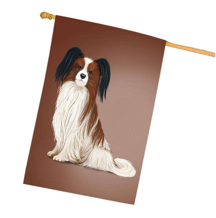 Papillion Dog House Flag