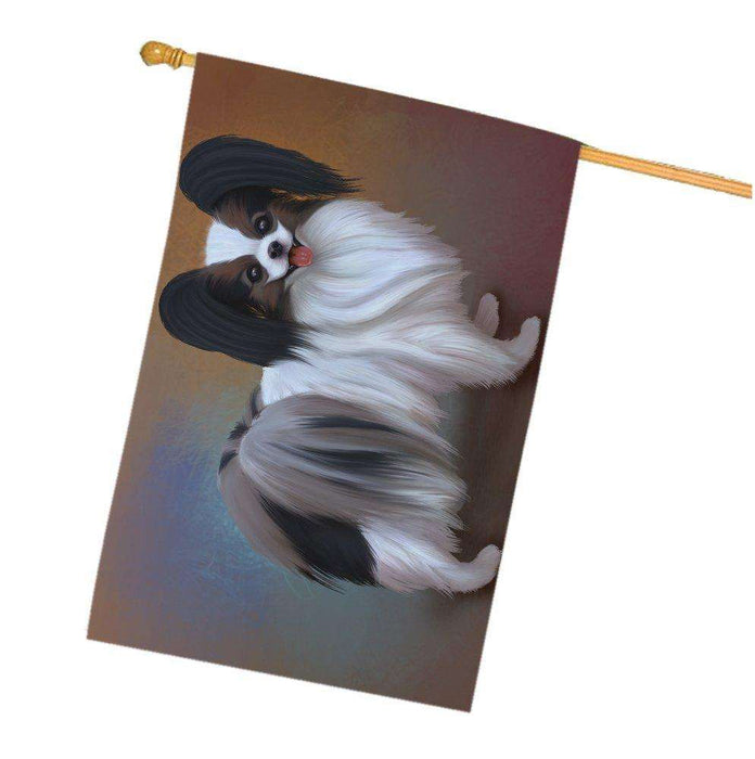 Papillion Dog House Flag