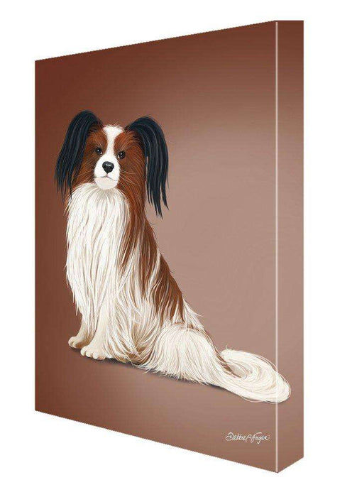 Papillion Dog Painting Printed on Canvas Wall Art Signed