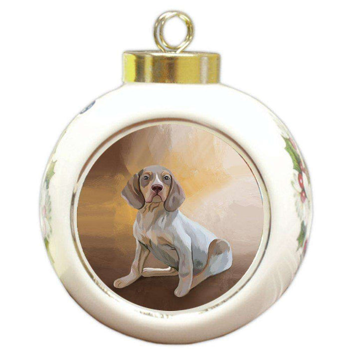 Papillion Dog Round Ball Christmas Ornament RBPOR48012