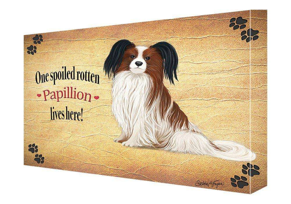 Papillion Spoiled Rotten Dog Painting Printed on Canvas Wall Art Signed