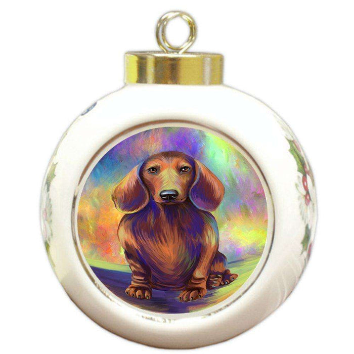 Paradise Wave Dachshund Dog Round Ball Christmas Ornament RBPOR48597