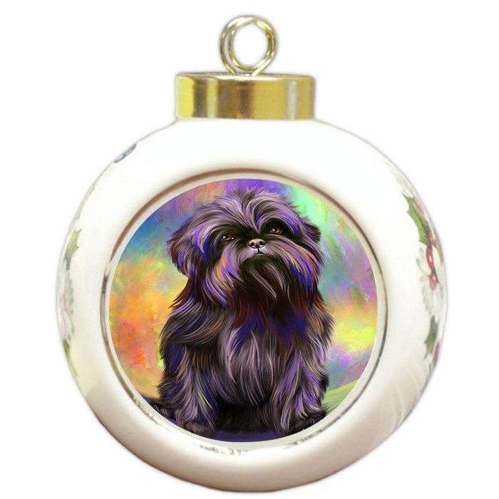 Pardise Wave Affenpinscher Dog Round Ball Christmas Ornament RBPOR53591