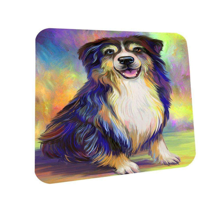 Pardise Wave Australian Shepherd Blue Merle Dog Coasters Set of 4 CST48512