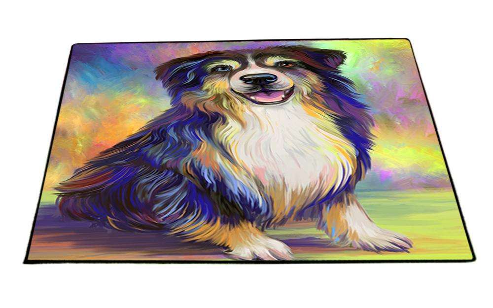 Pardise Wave Australian Shepherd Blue Merle Dog Floormat FLMS48165