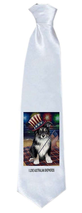 Pardise Wave Australian Shepherd Blue Merle Dog Neck Tie TIE48354