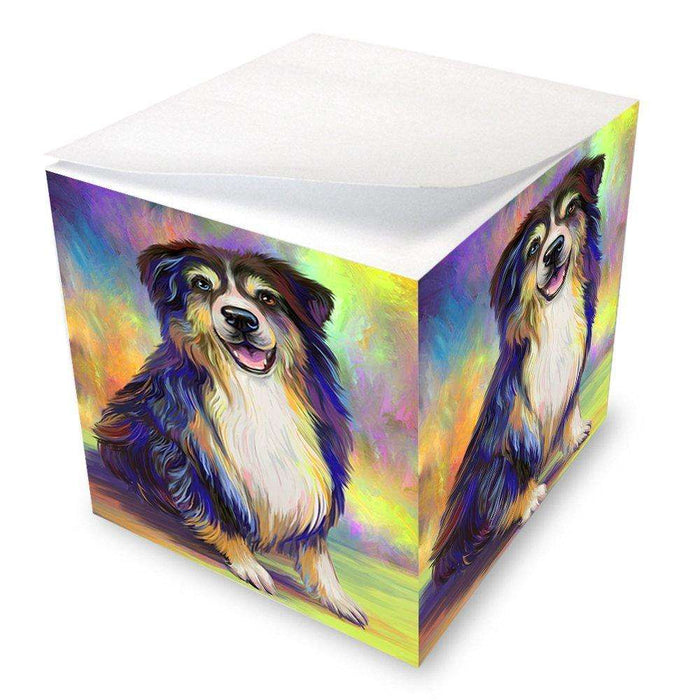 Pardise Wave Australian Shepherd Blue Merle Dog Note Cube NOC48553