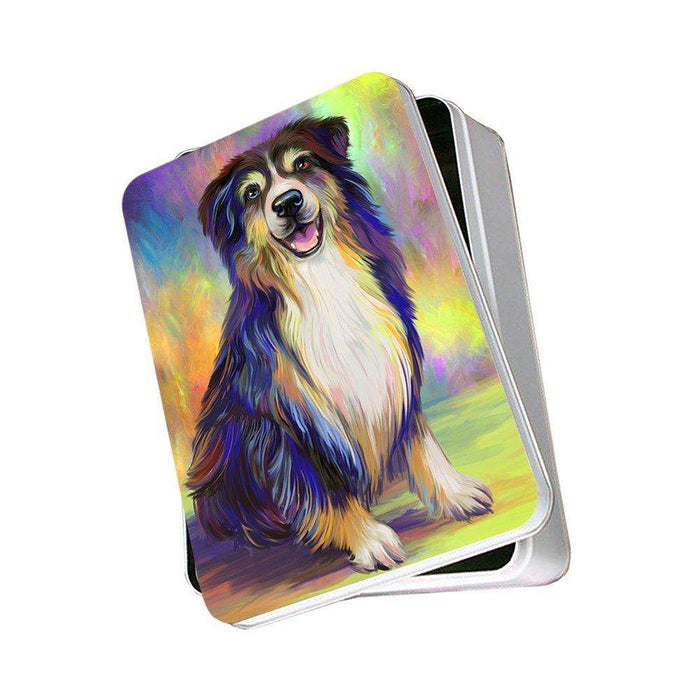 Pardise Wave Australian Shepherd Blue Merle Dog Photo Storage Tin PITN48553