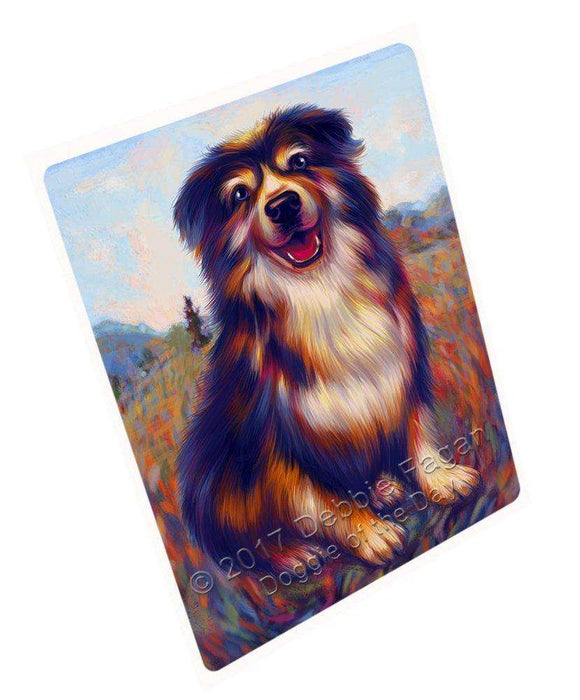 Pardise Wave Australian Shepherd Blue Merle Dog Tempered Cutting Board C48405